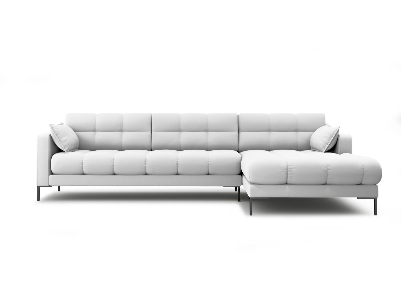 ECKSOFA rechts Mamaia aus strukturiertem Stoff hellgrau 5 Sitzplätze - Hellgrau, Textil (185/293cm) - Micadoni