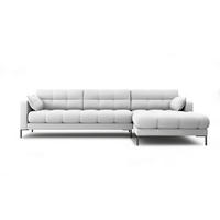 ECKSOFA rechts Mamaia aus strukturiertem Stoff hellgrau 5 Sitzplätze - Hellgrau, Textil (185/293cm) - Micadoni