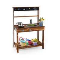 KINDERKÜCHE Outdoor Natur - Naturfarben, Holz (65/40/96cm) - COSTWAY