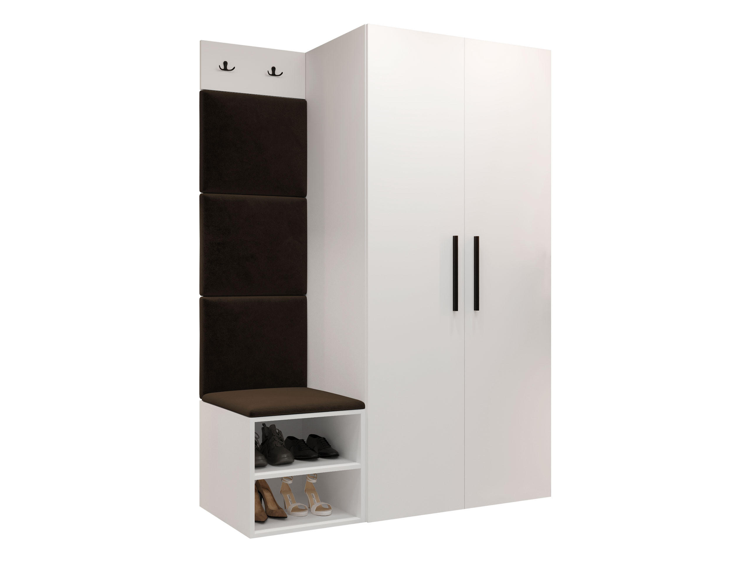 GARDEROBEN-SET Medi IV - Schwarz/Braun, Holzwerkstoff/Kunststoff (80/191/50cm) - MIRJAN24