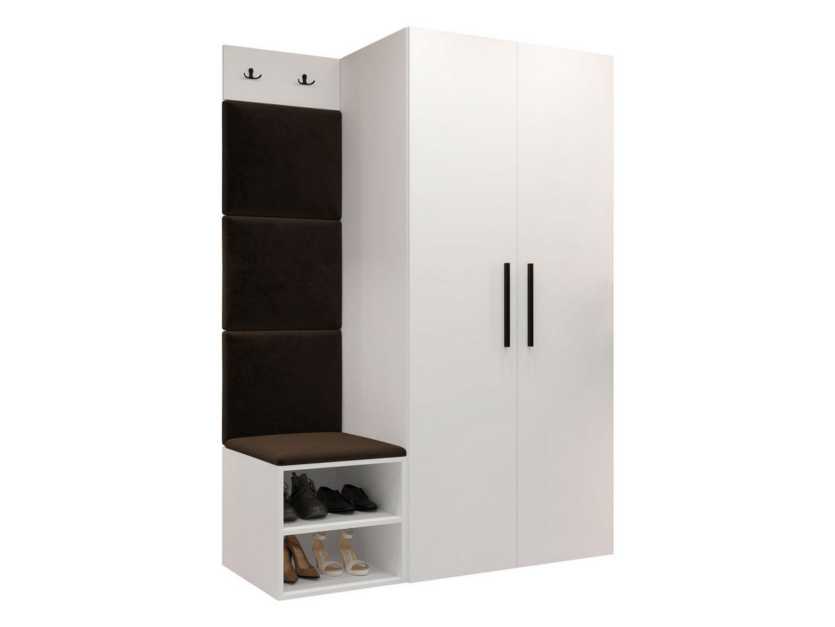 GARDEROBEN-SET Medi IV - Schwarz/Braun, Holzwerkstoff/Kunststoff (80/191/50cm) - MIRJAN24