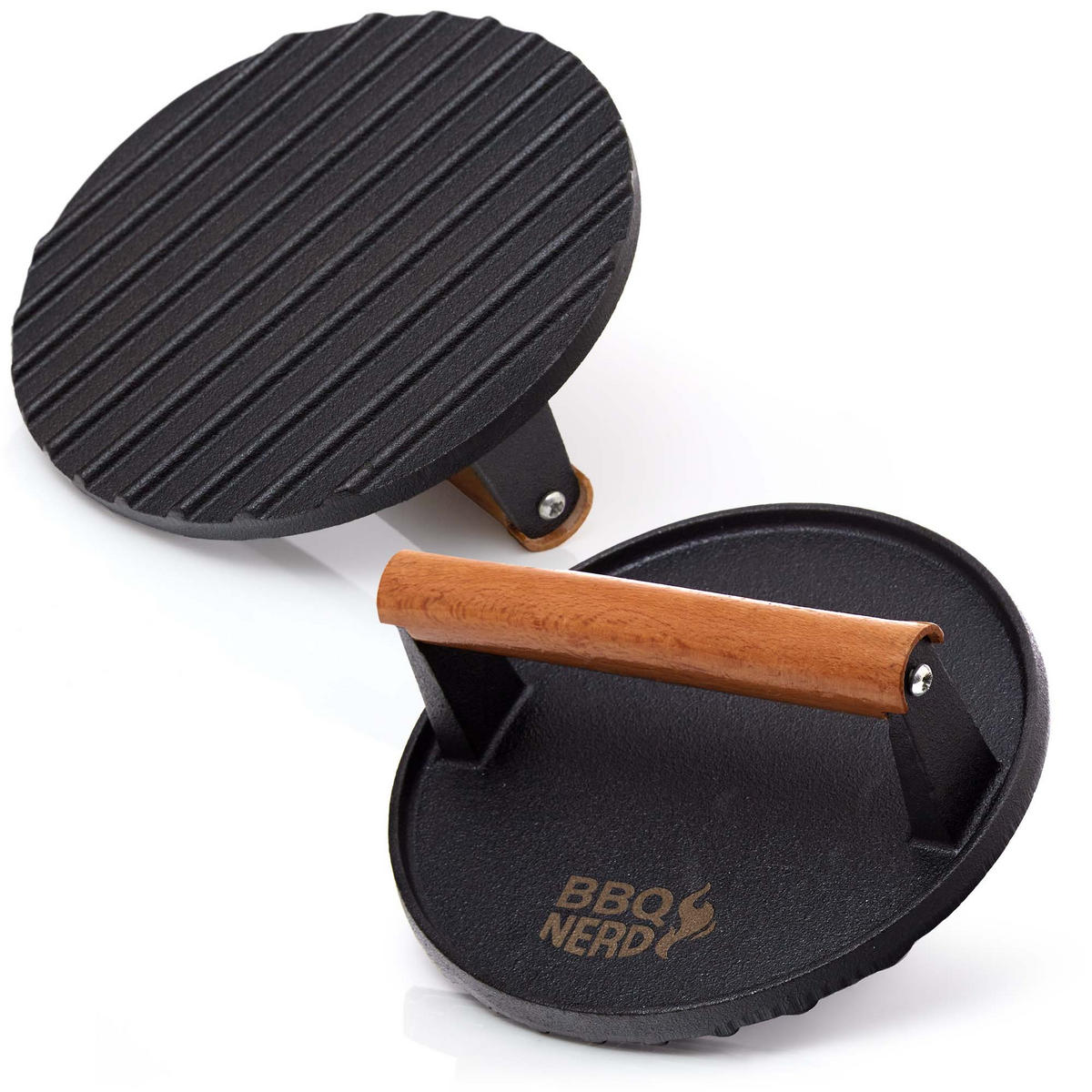 FLEISCHBESCHWERER Gusseisen 18cm rund - Schwarz, Metall (19/9/19cm) - BBQ Nerd