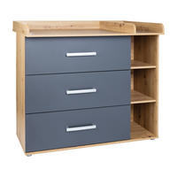 WICKELKOMMODE Alessio 115/100/75 cm Anthrazit Artisan Oak - Anthrazit/Silberfarben, Holzwerkstoff/Kunststoff (115/100/75cm) - arthur berndt