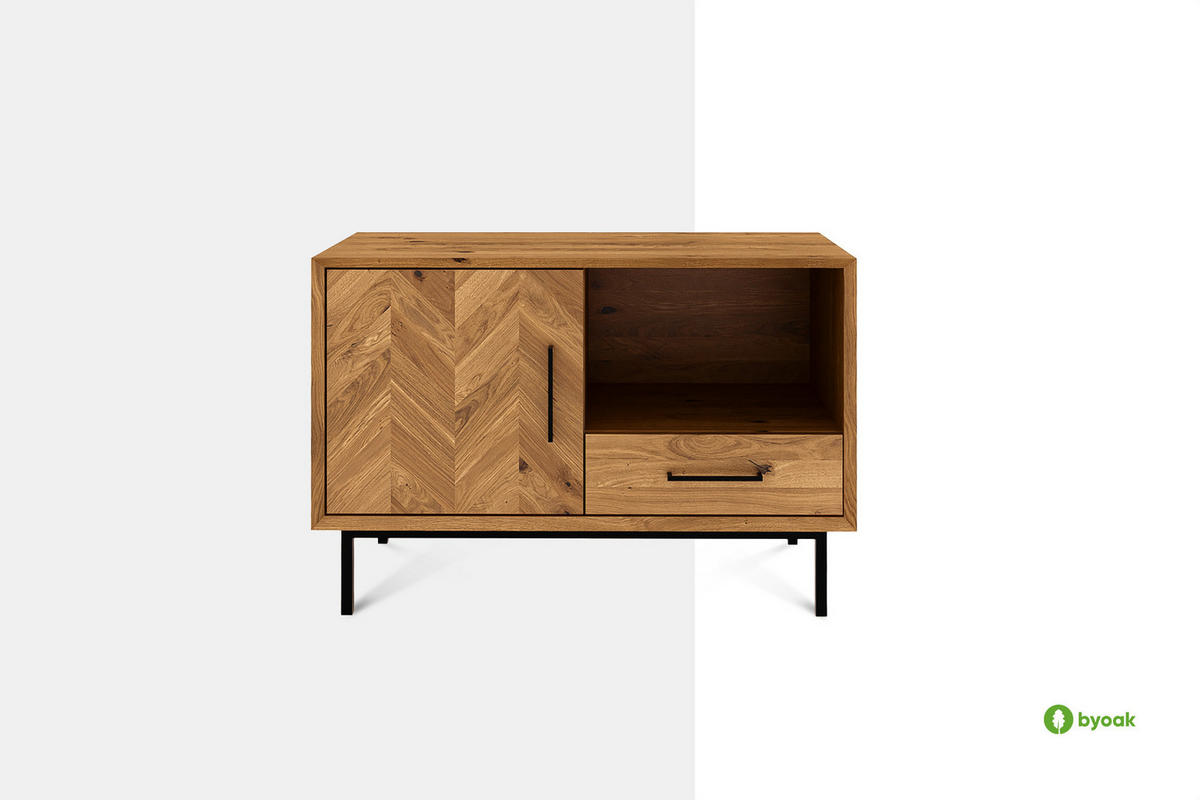 KOMMODE LEON Kernbuche - Kernbuche, Holz (97/65/45cm) - byoak