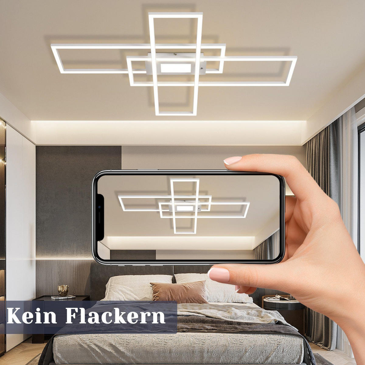 LED-DECKENLEUCHTE Lauren 99/70/7 cm - Weiß, Metall (99/70/7cm) - Nettlife