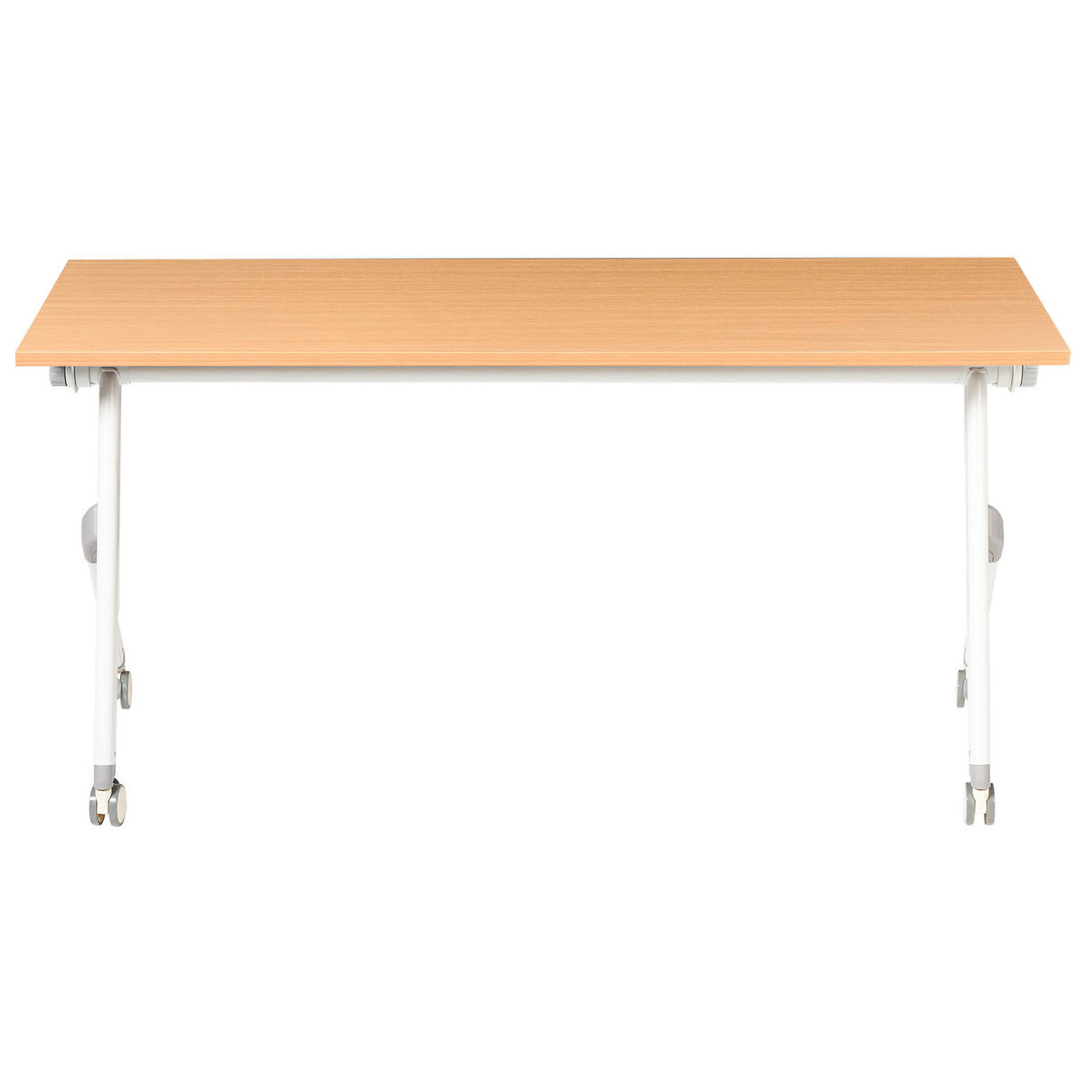 SCHREIBTISCH Zusammenklappbarer Braun 160/60 cm Bendi - Braun/Weiß, Holzwerkstoff (60/160/73cm) - Beliani