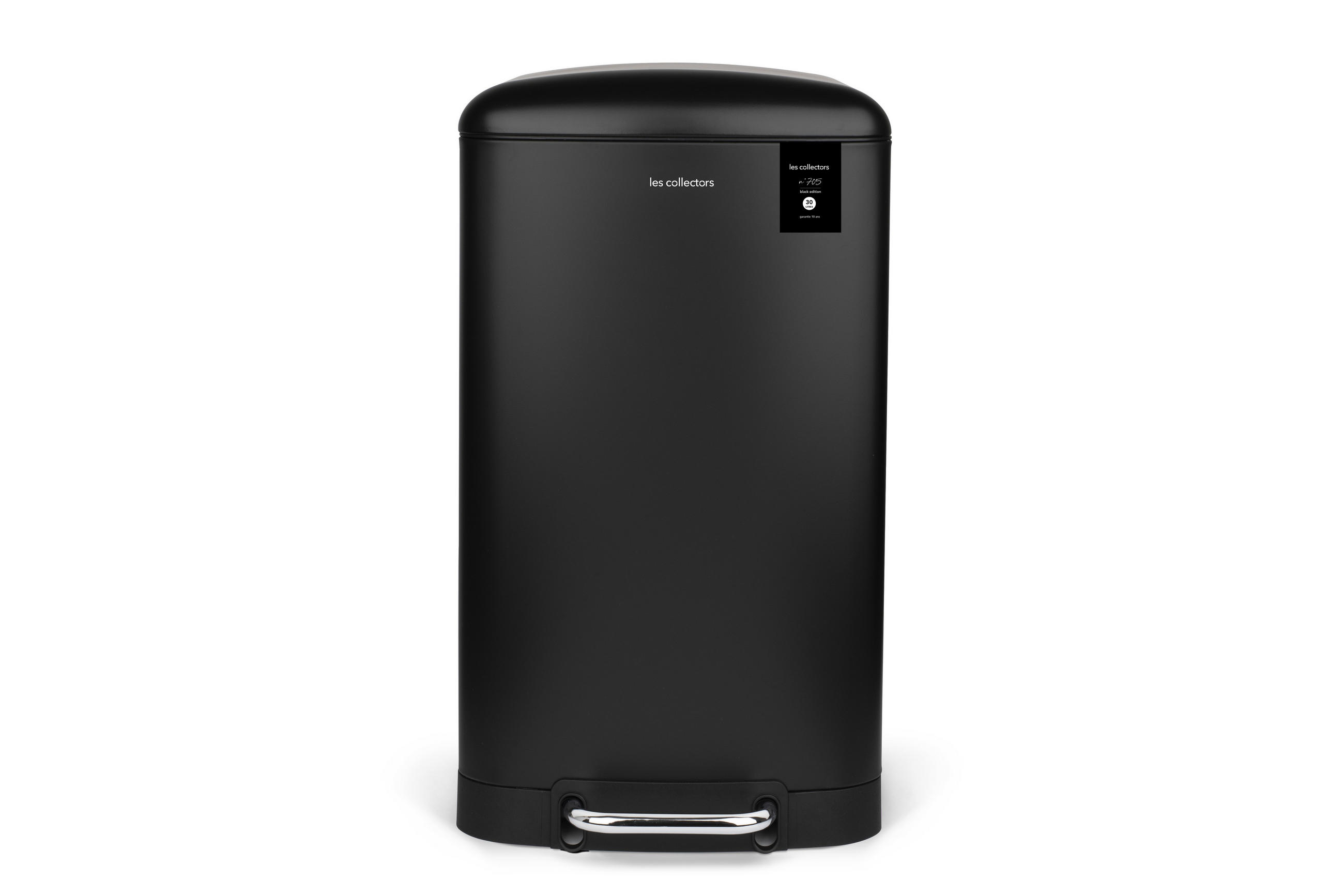 TRETMÜLLEIMER 30L - black edition N°705 - Schwarz, Metall (34/61.5/32.5cm) - Les Collectors
