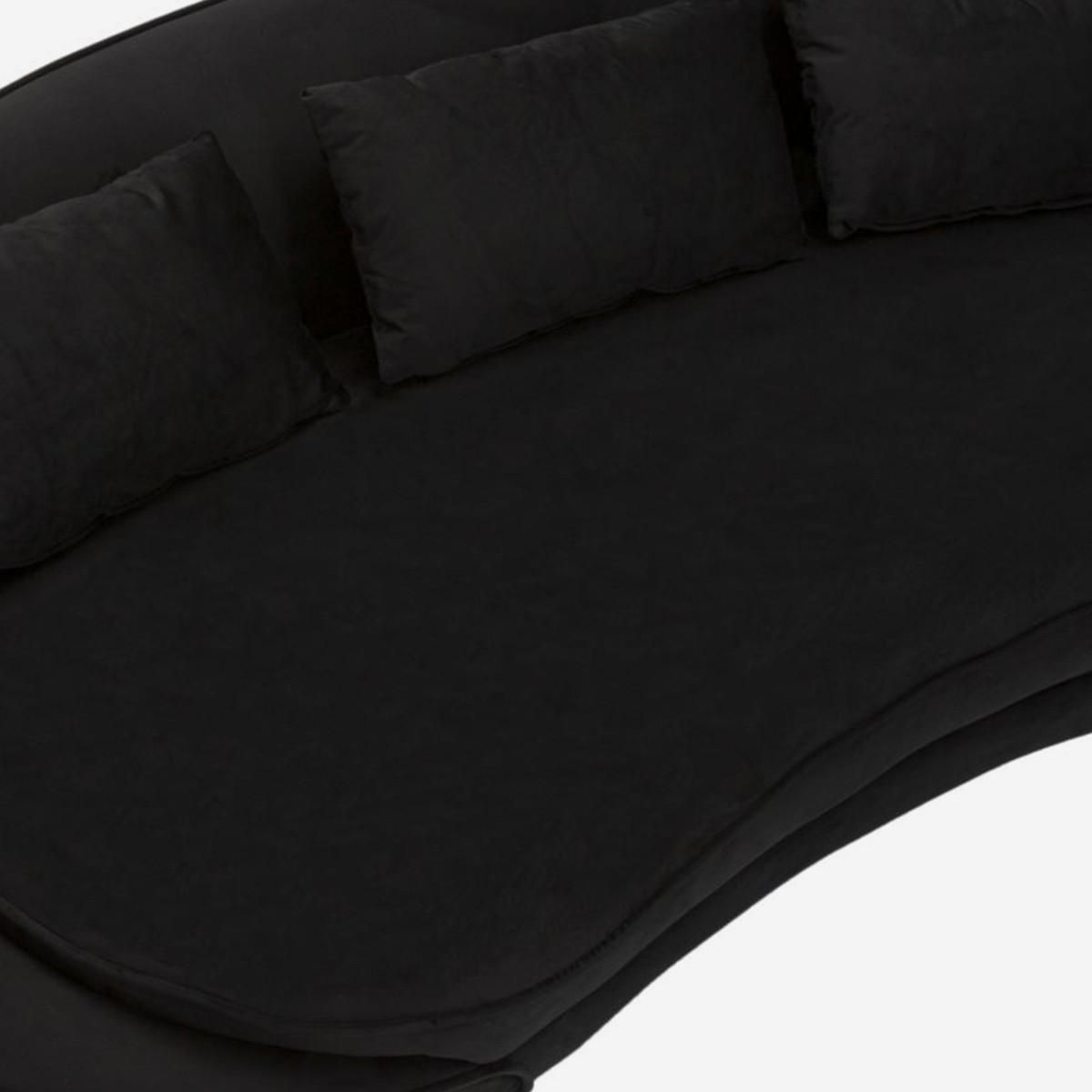 3-SITZER Sofa gepolstert Oslo - Schwarz - Schwarz, Holz/Kunststoff (84/68/185cm) - Pasmara