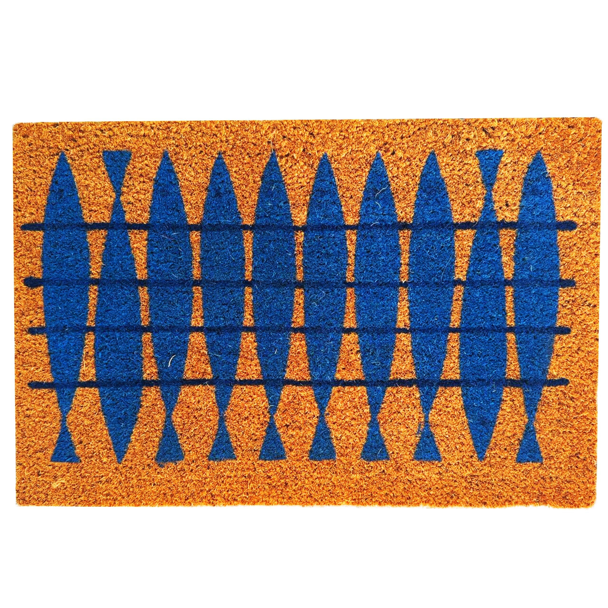 ROHOŽKA Přírodní kokosová s motivem - různobarevná, textil/plast (60/40cm) - Relaxdays