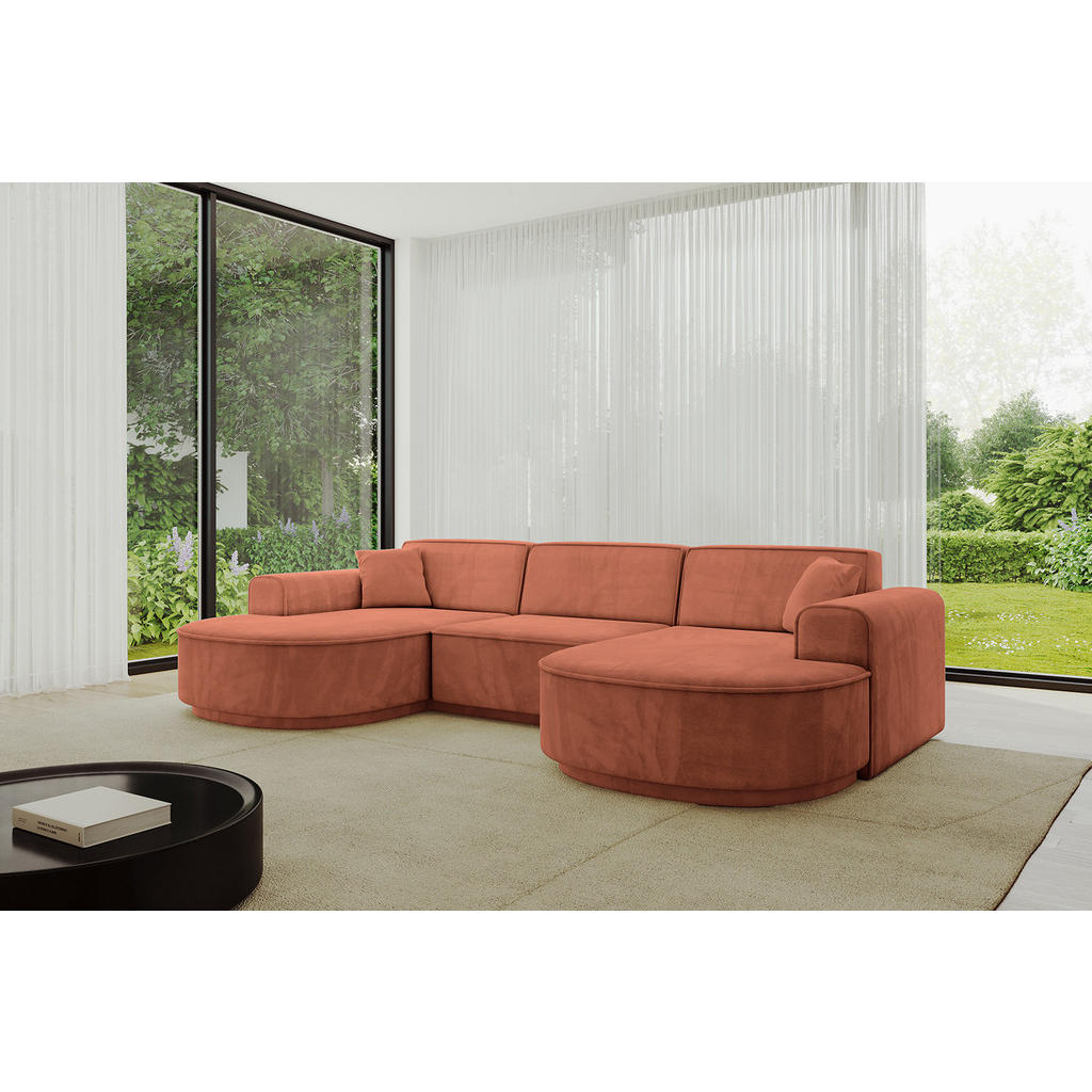 Thumbnail - Altdecor Wohnlandschaft, Koralle, Textil, 4-Sitzer, 303x83x171 cm, Wohnzimmer, Sofas & Couches, Wohnlandschaften, Wohnla...