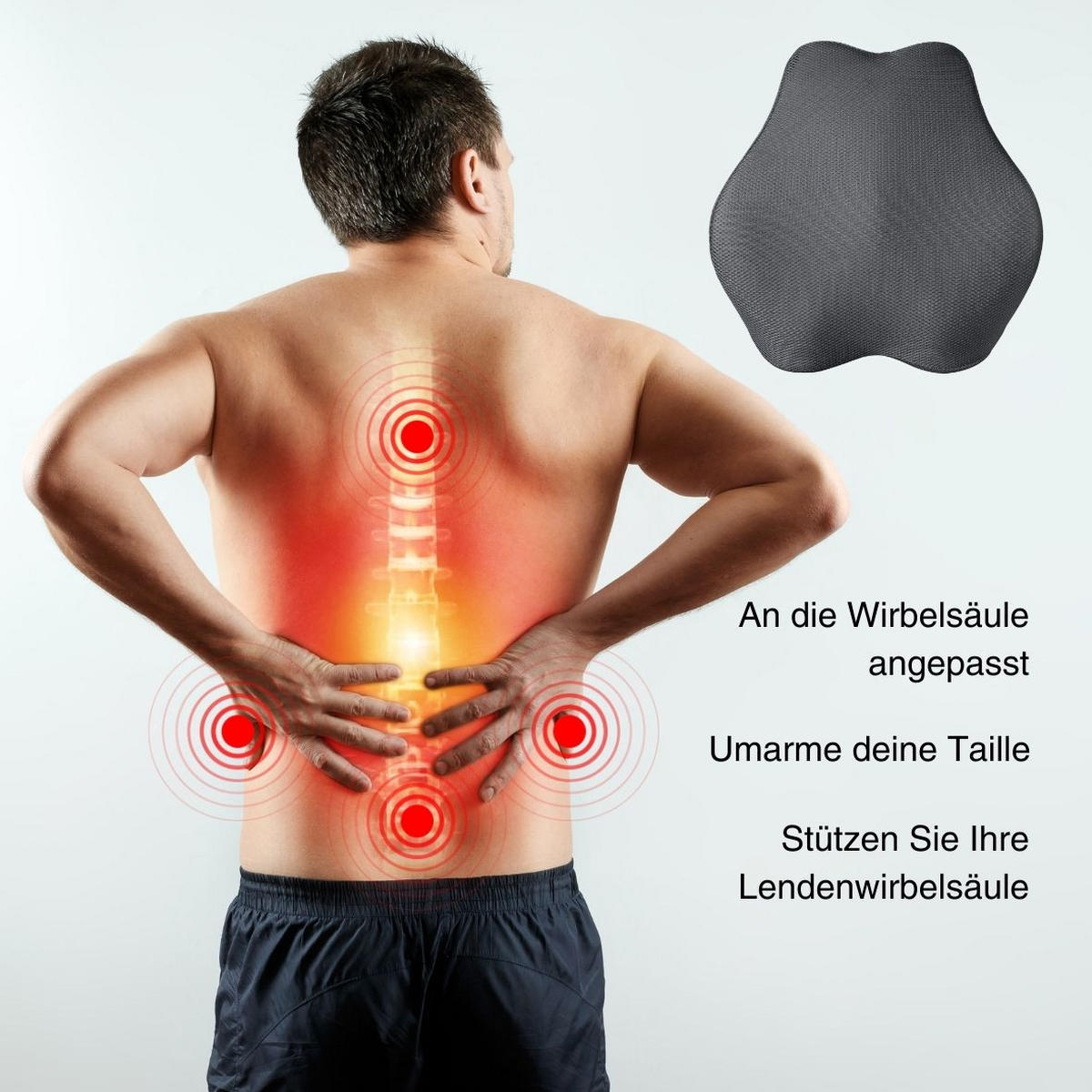 LENDENSTÜTZKISSEN, VERLÄNGERT 45/41/10 CM - (41/45cm) - INPHYSIO