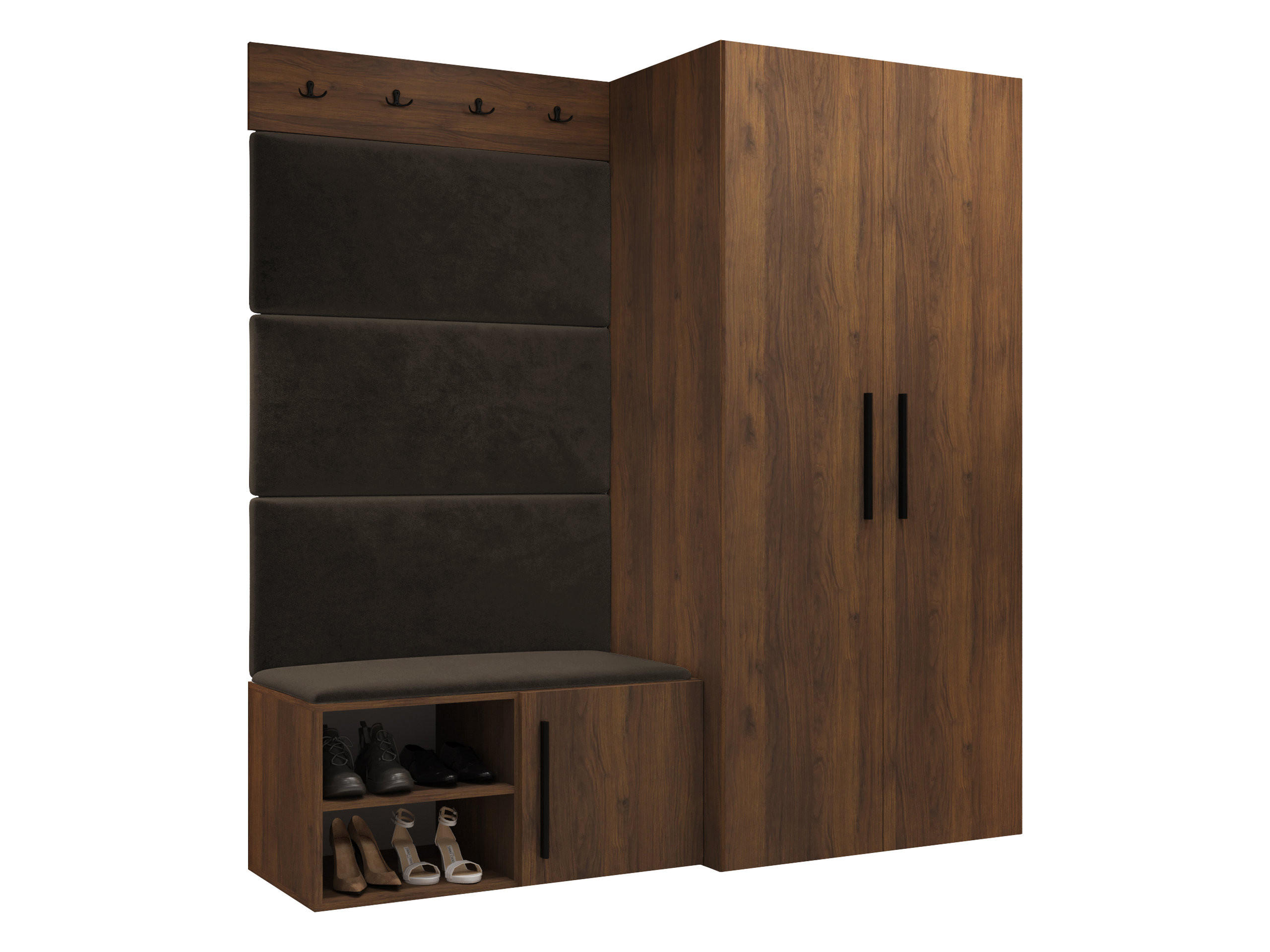 MOBILIER PENTRU HOL Medi I - maro/culoare lemn de nuc, material plastic/compozit lemnos (80/191/50cm) - MIRJAN24