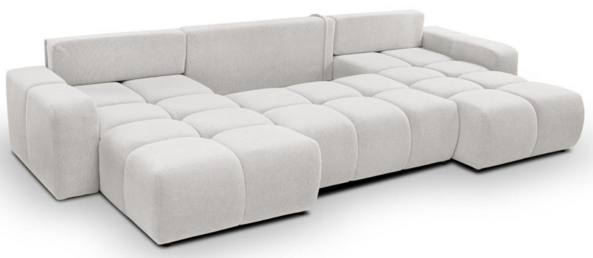 ECKSOFA Hellgrau Curio 80 Mit Schlaffunktion - Hellgrau/Grau, Textil (359/177cm) - Sepro Meble