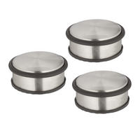 DÖRRSTOPP Silver Svart rostfritt stål 3-pack - Silverfärgad, Metall/Naturmaterial (10.5/10.5cm) - Relaxdays