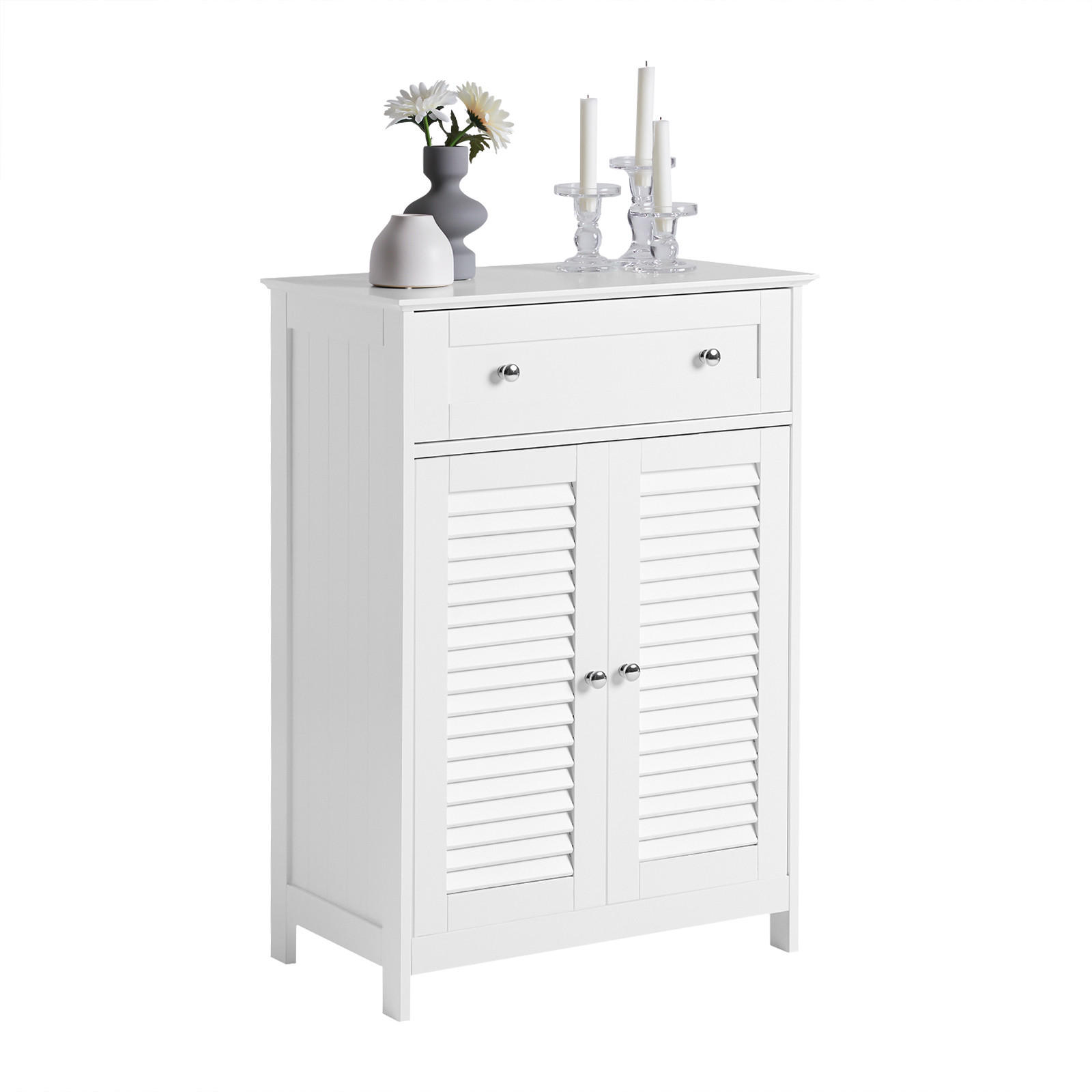 BADEZIMMERSCHRANK Weiß - Weiß, Holzwerkstoff (60/87/35cm) - SoBuy