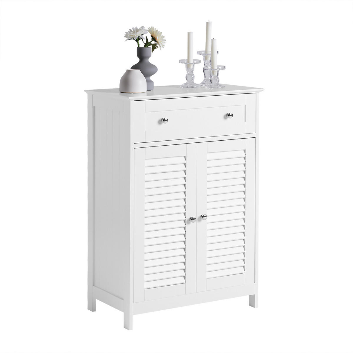 BADEZIMMERSCHRANK Weiß - Weiß, Holzwerkstoff (60/87/35cm) - SoBuy