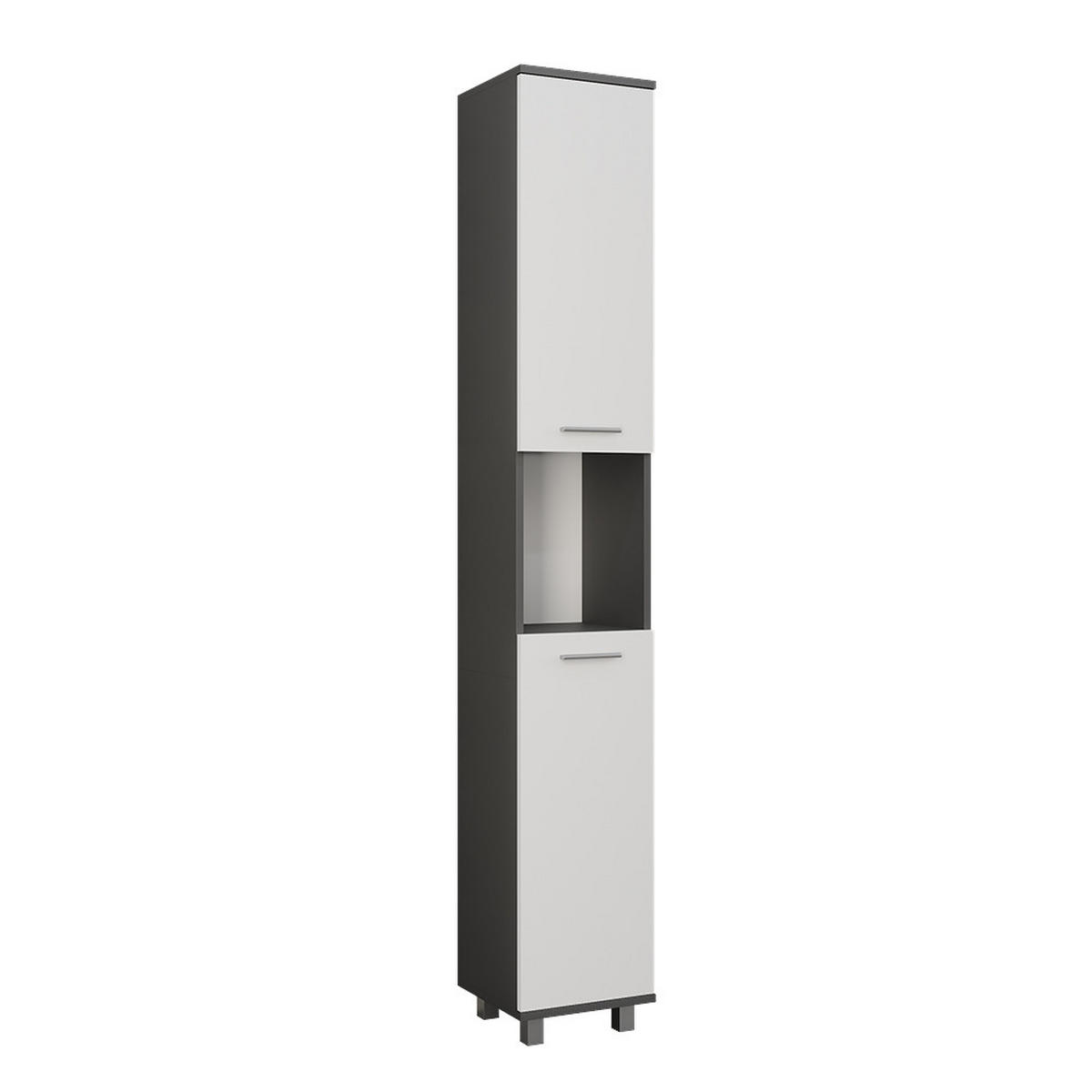 HOCHSCHRANK Ilias Anthrazit/Weiß 30.2 x 190 cm mit 2 Türen - Anthrazit/Weiß, Holzwerkstoff (30.2/190/30cm) - Vicco