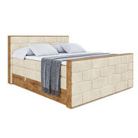 BOXSPRINGBETT mit Matratze H3|H4 und Lattenrost - LOLLI8-Z KING-140x200 - Beige Monolith - Beige, Holzwerkstoff (140/200cm) - ALTDECOR