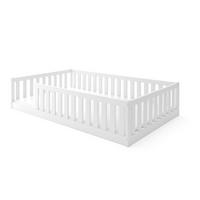 INTERBEDS Bodenbett Bella 120x200 mit Rausfallschutz & Lattenrost Kinderbett aus Holz - Weiß, Holz (120/200cm) - Interbeds