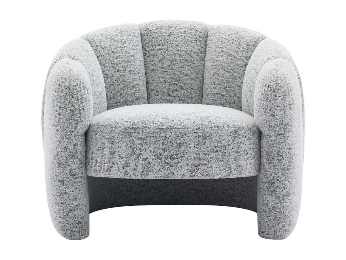 MUSCHELSESSEL - Chenille-Stoff - Grau - DELIPO - Grau, Textil (76/73/93cm) - Vente-Unique