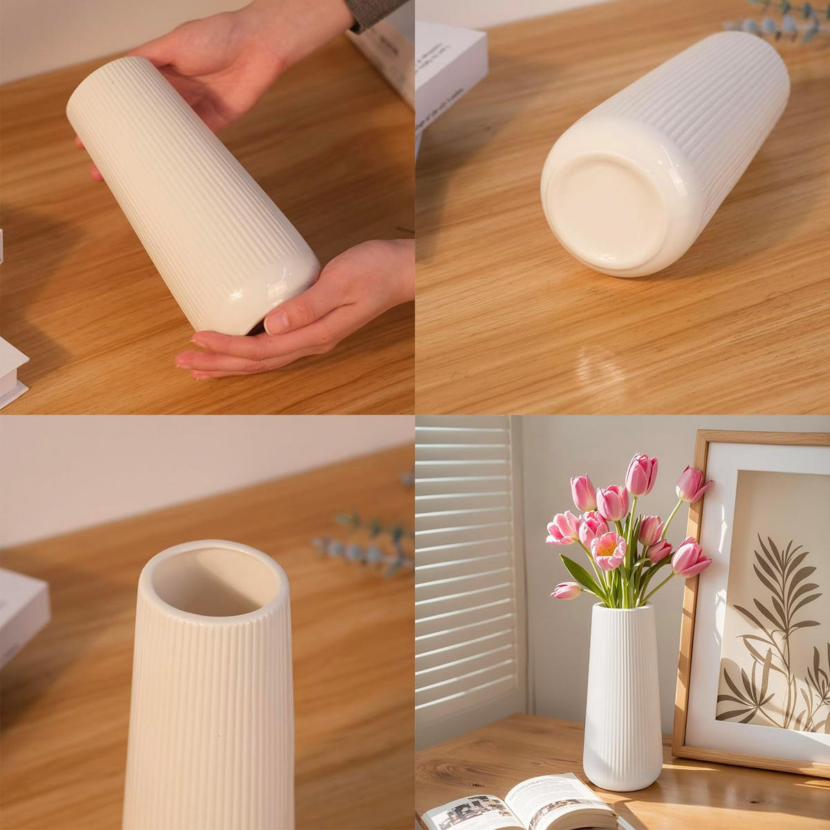 VASE 20 cm Keramik - Weiß, Keramik (20cm) - LIBRATON