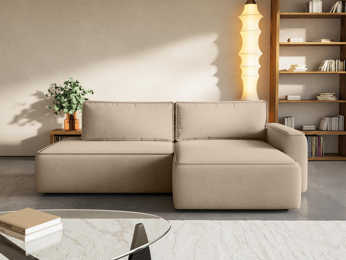 ECKSOFA Sarro mit Schlaffunktion, Beige - Beige, Textil (260/165cm) - Fedve