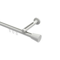 INNENLAUF-GARDINENSTANGEN-SET Siteno Sitra 280 cm (geteilt in 2 x 140 cm), 1-läufig, 20 mm Ø Weiß - Weiß, Metall (280cm) - INTERDECO