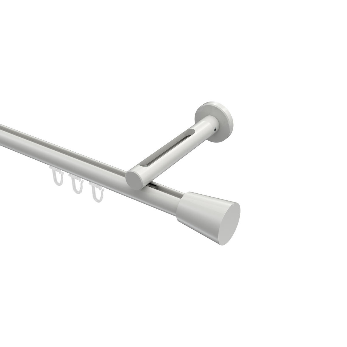 INNENLAUF-GARDINENSTANGEN-SET Siteno Sitra 280 cm (geteilt in 2 x 140 cm), 1-läufig, 20 mm Ø Weiß - Weiß, Metall (280cm) - INTERDECO