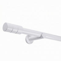 GARDINENSTANGE auf Maß 25mm 1-läufig Weiß mit Zylinder - Serie Style - biela, kov (160cm) - Deco-Raum