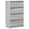 SIDEBOARDS mit 4 Schubladen 60/35/98,5 cm aus Holzwerkstoff Grau Sonoma Dekor - Silbereichenfarben, Holz (60/98.5/35cm) - vidaXL