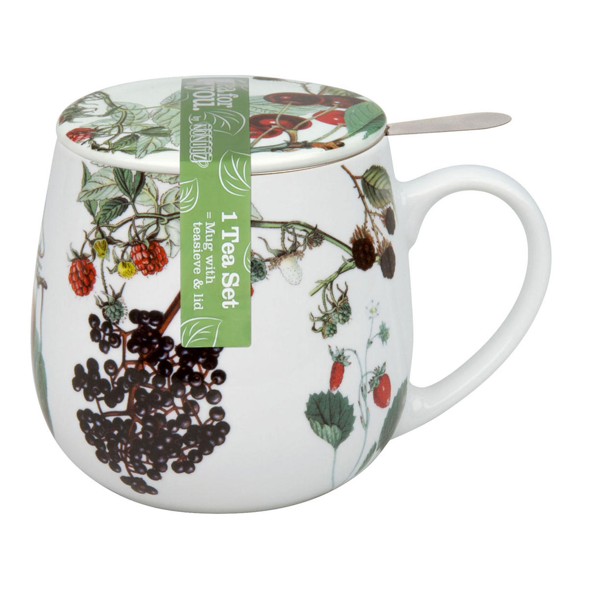 TEEBECHER mit Sieb und Deckel My Favourite Tea Früchte - Naturfarben, Keramik (0.42L) - Könitz