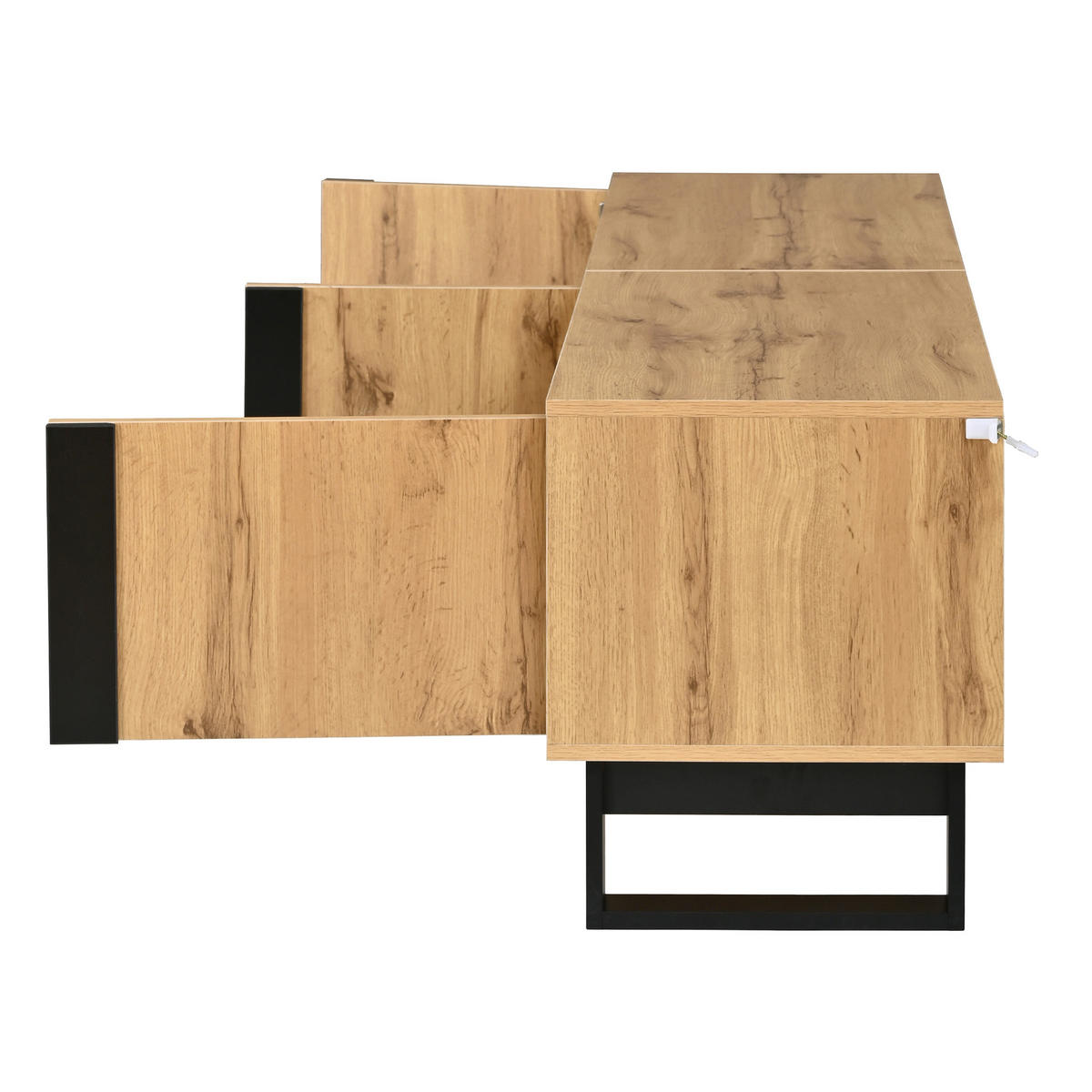 LOWBOARD DE-40128 mit Eisenbeinen Natur - Naturfarben, Holzwerkstoff (160/50/40cm) - ComfortXL