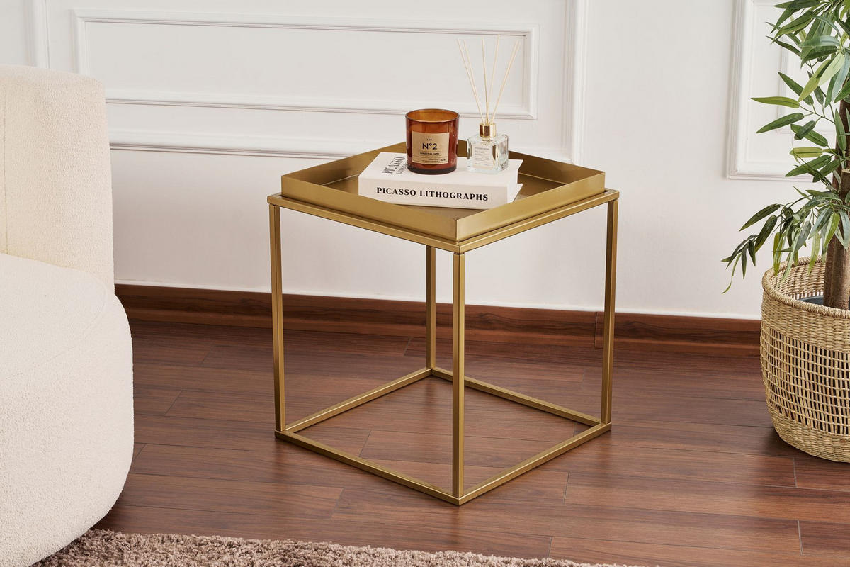 COUCHTISCH koala Gold - Goldfarben, Holz (45/45/52cm) - Habitat Garten