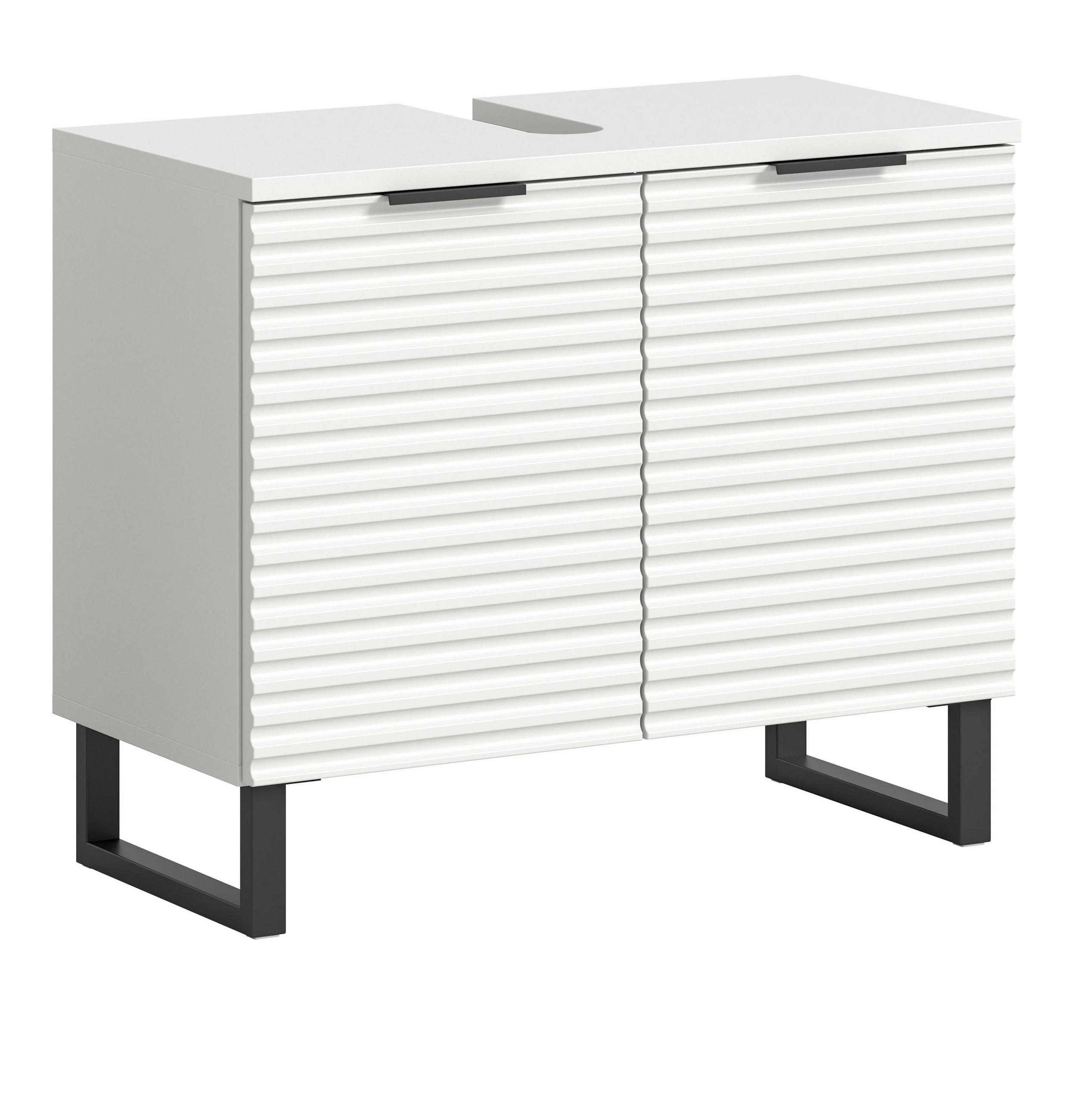 WASCHBECKENUNTERSCHRANK RIFF (B/H/T: ca. 70/59/34 cm) in Weiß/weiß - Weiß, Holzwerkstoff (70/59/34cm)