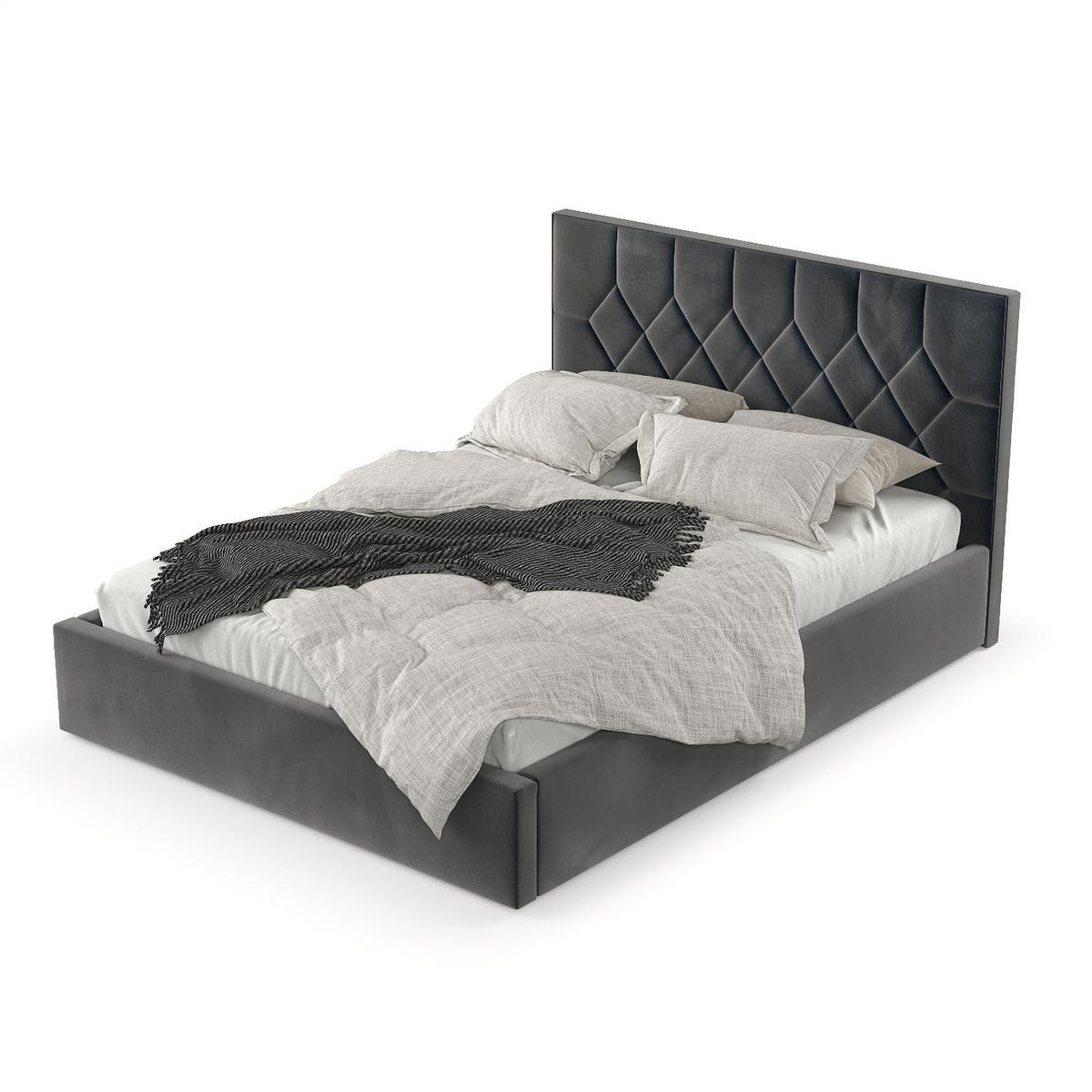 POLSTERBETT Brisa 160/200 cm Anthrazit im Paros Stoff - Anthrazit/Schwarz, Holz/Holzwerkstoff (160/200cm) - AltaBeds