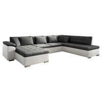 WOHNLANDSCHAFT Niko Bis Lux, Seite: Links - Weiß, Holz/Textil (348/76/205cm) - MIRJAN24