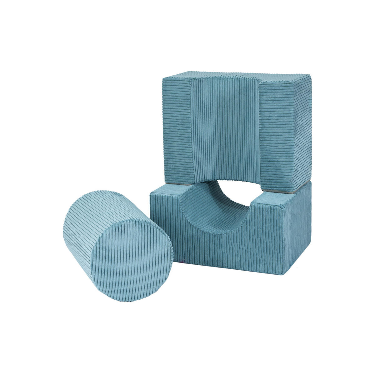 SCHAUMSTOFF-BAUSTEINE für Kinder, Shape, Cord, Türkis - Türkis, Textil (45/30/55cm) - MeowBaby