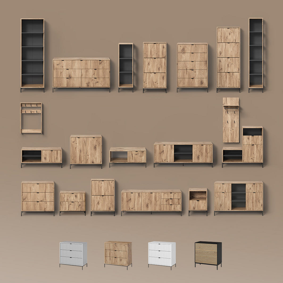 SCHUHKIPPER Aterno Weiß 60 x 92 cm mit 2 Klappschubladen - Weiß, Holzwerkstoff (60/92/24cm) - Livinity®