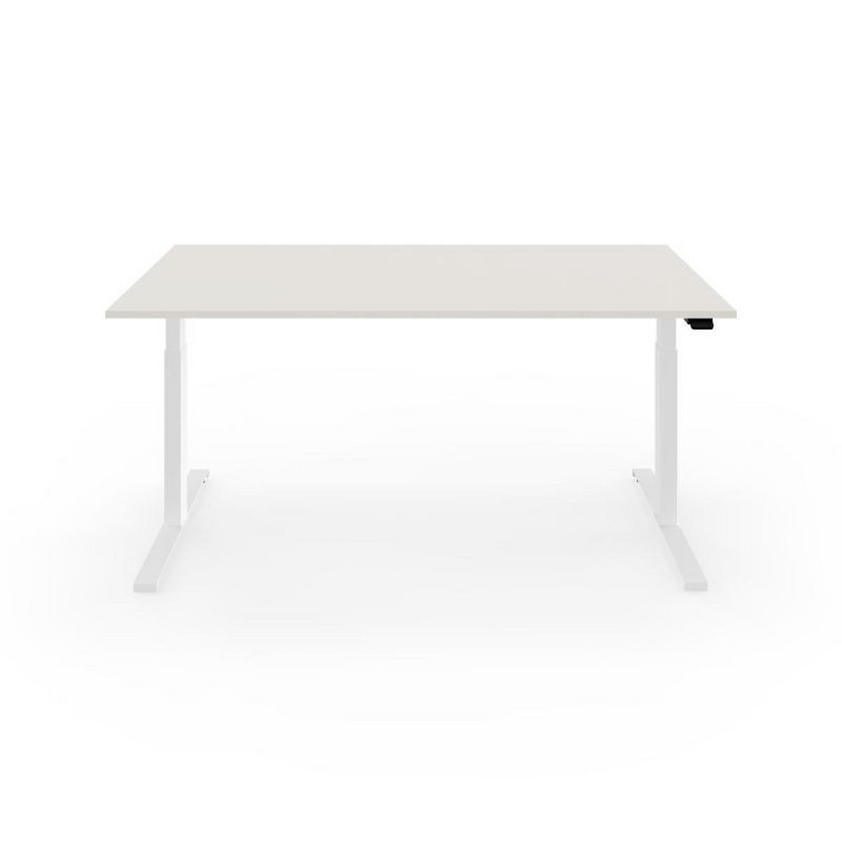 SCHREIBTISCH s32 elektrisch höhenverstellbar, 160 x 80 cm - Weiß, Holzwerkstoff/Metall (80/160/62cm) - hali