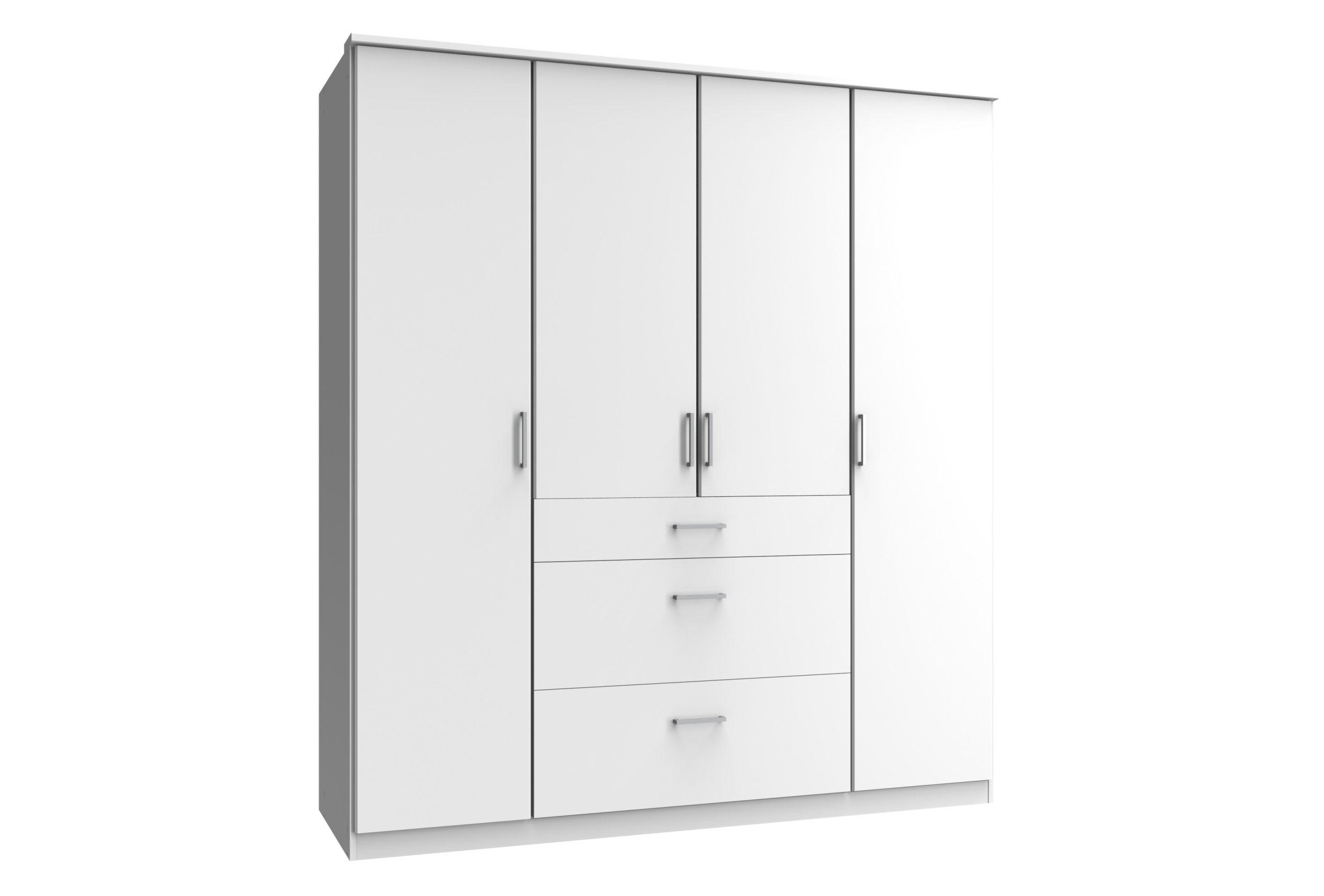 KLEIDERSCHRANK Click in Weiß - Drehtürenschrank 179 cm Breite ohne Spiegel - Weiß, Holzwerkstoff (179/199/58cm)