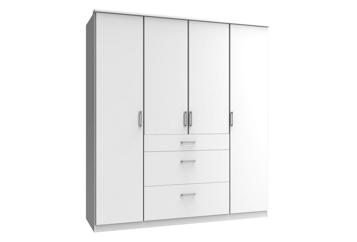 KLEIDERSCHRANK Click in Weiß - Drehtürenschrank 179 cm Breite ohne Spiegel - Weiß, Holzwerkstoff (179/199/58cm)