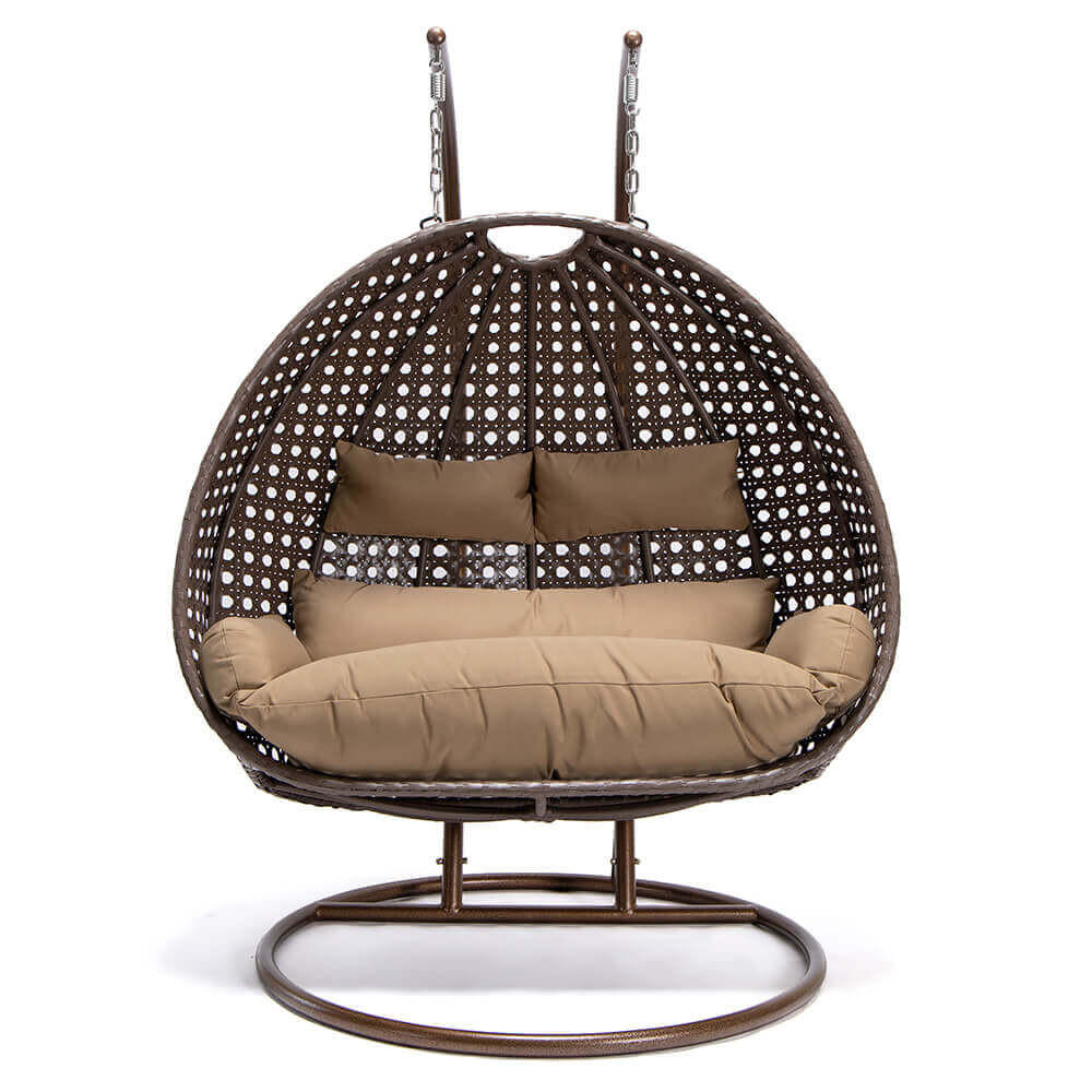 HÄNGESESSEL TWIN - Farbe: Braun, Ausstattung: Pure - Braun, Kunststoff (145/126/74cm) - Home Deluxe