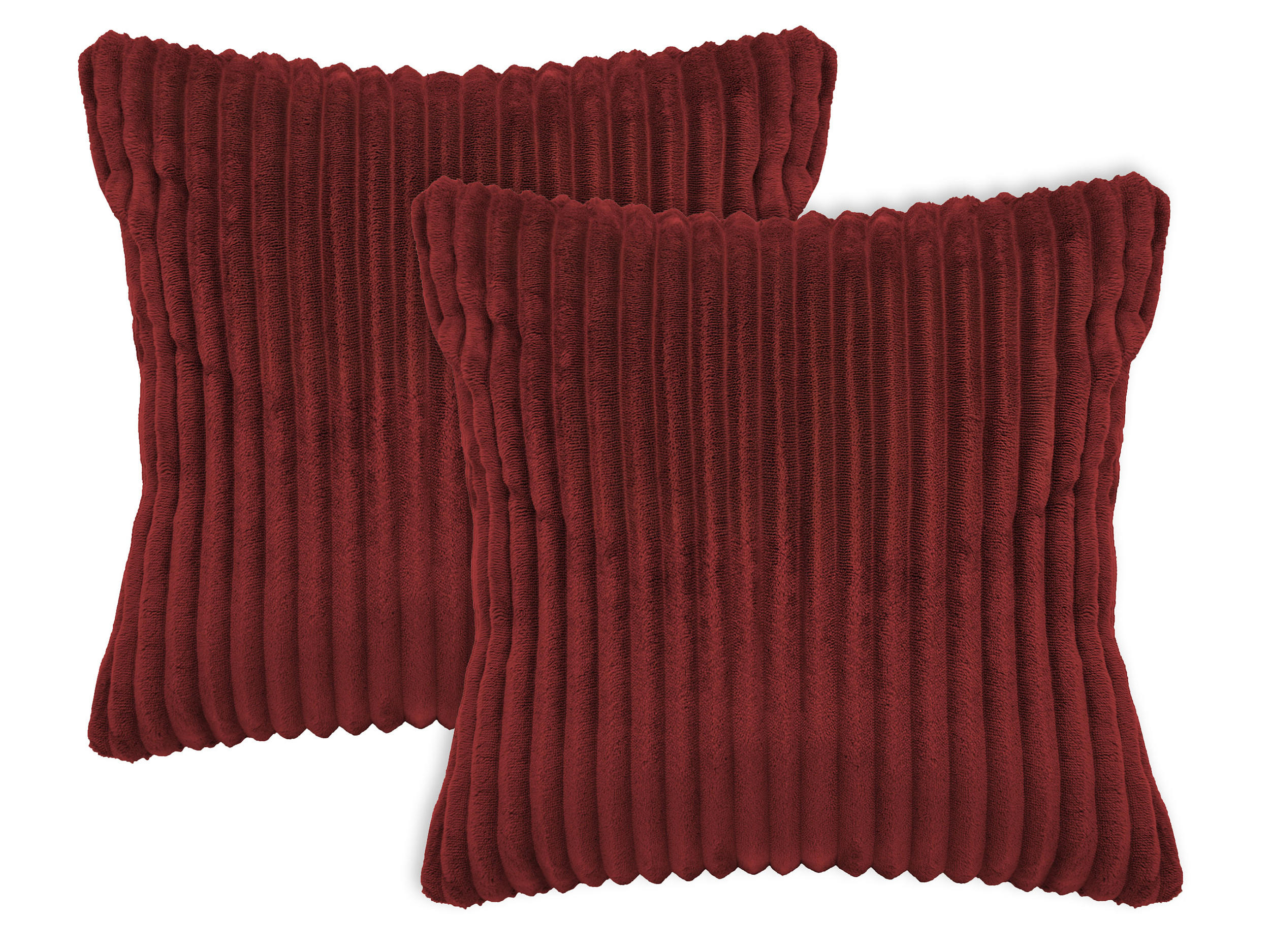 KISSENBEZUG, 2er-Set, 40x40 cm, 100% Polyester, Dunkelrot - Bordeaux, Textil (40/40cm) - Zollner
