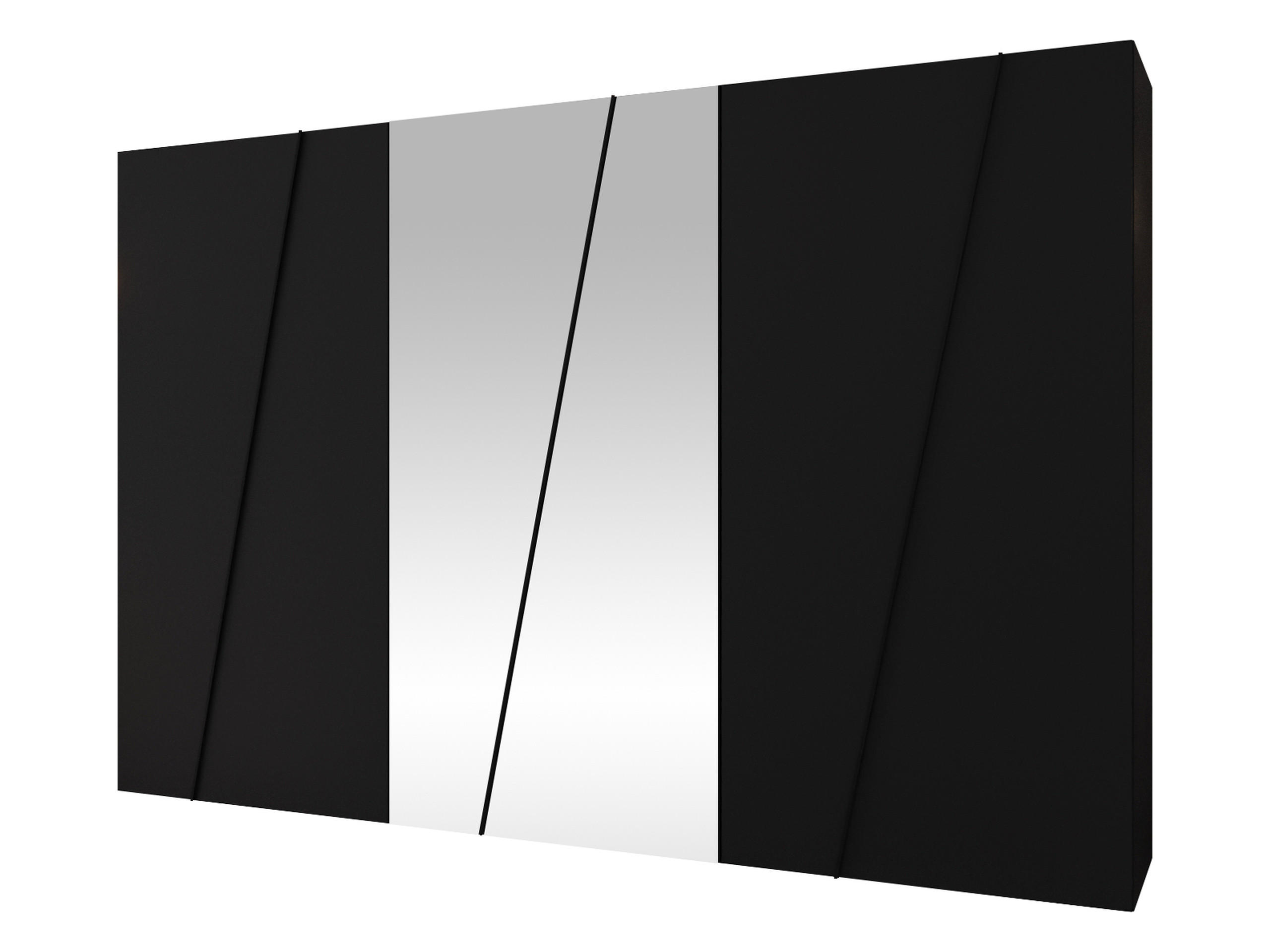 DREHTÜRENSCHRANK Zen 2L 300 cm - Schwarz, Holzwerkstoff/Kunststoff (300/202/50cm) - MIRJAN24