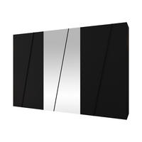 DREHTÜRENSCHRANK Zen 2L 300 cm - Schwarz, Holzwerkstoff/Kunststoff (300/202/50cm) - MIRJAN24