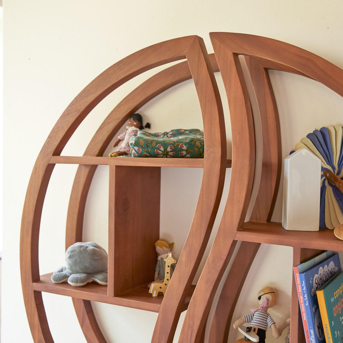KINDER-REGAL Ying Yang Natur aus Teak - Naturfarben, Holz (100/100/20cm) - Tikamoon
