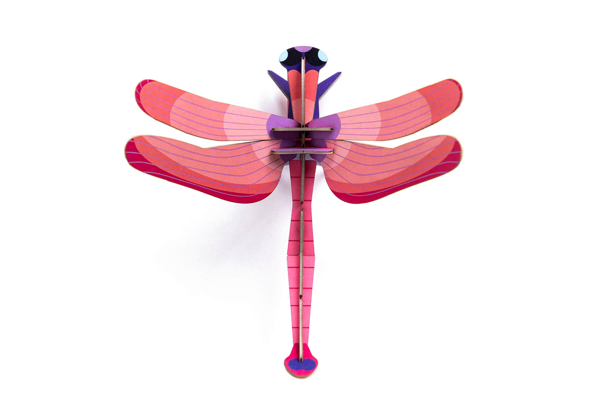 WANDDEKO Rubinlibelle 17/8 cm - Pink, Wellpappe (17/8/16cm) - KUNSTLOFT