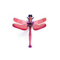 WANDDEKO Rubinlibelle 17/8 cm - Pink, Wellpappe (17/8/16cm) - KUNSTLOFT