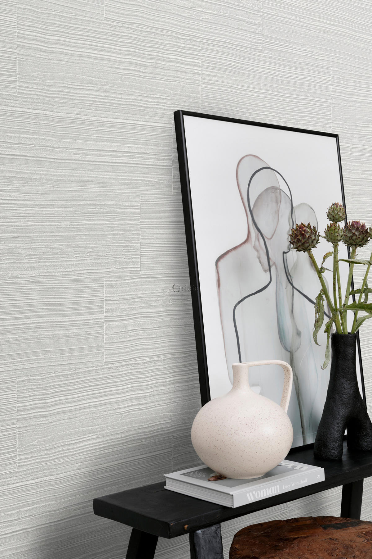 TAPETE Steinoptik 53 cm x 10.05 m - Grau, Papier (53/1000cm) - Origin Wallcoverings