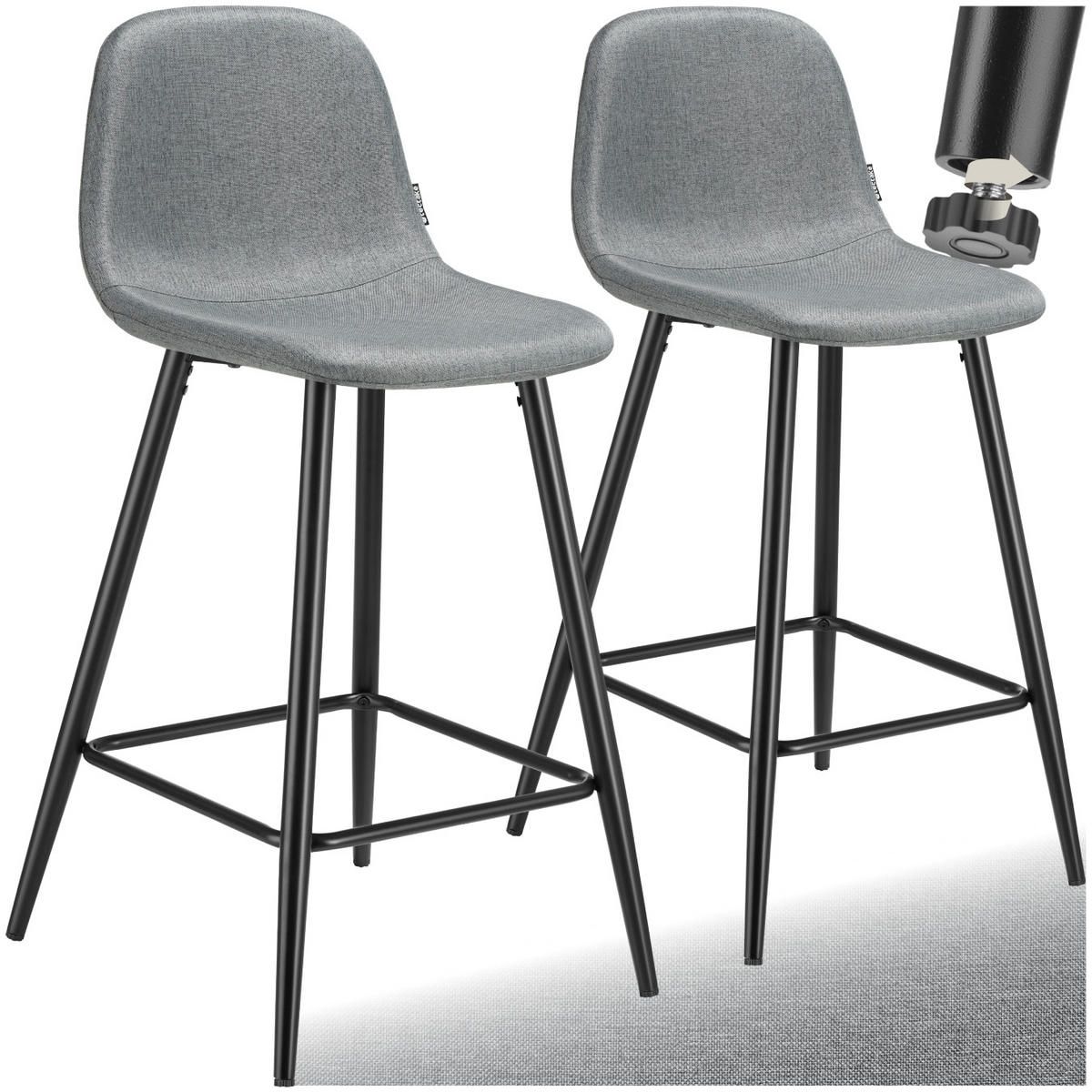 THEKENSTUHL Willow,45 x 48 x 92 cm, Belastbarkeit 120 kg,dunkelgrau/schwarz - Dunkelgrau/Schwarz, Kunststoff (45/92/48cm) - tectake